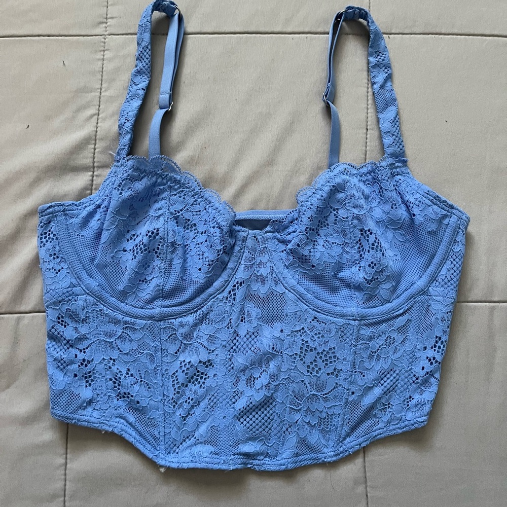 Gilly Hicks Light Blue Lace Bustier